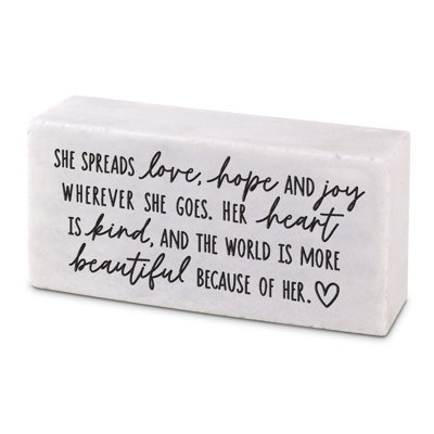 Plaque Block She Spreads Love Hope Joy