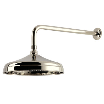 Kingston Brass Trimscape 10-Inch Round Raindrop Brass Shower Head with 17-Inch Shower Arm