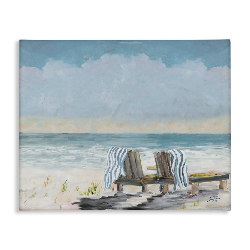 Art mural sur toile Peaceful Beach Chairs par Julie DeRice, H 16 po x l 20 po
