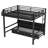 Queen over Queen Metal Bunk Bed with Storage Shelves & Drawers, LED Lights, USB Ports, Convertible Lower Bed Sofa, Black-1102225991-1102225989