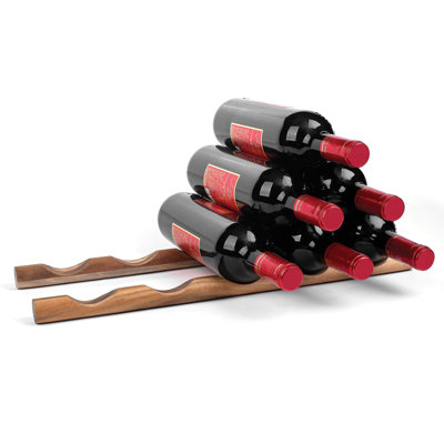 Solid Wood Tabletop Wine Bottle Rack in Wood