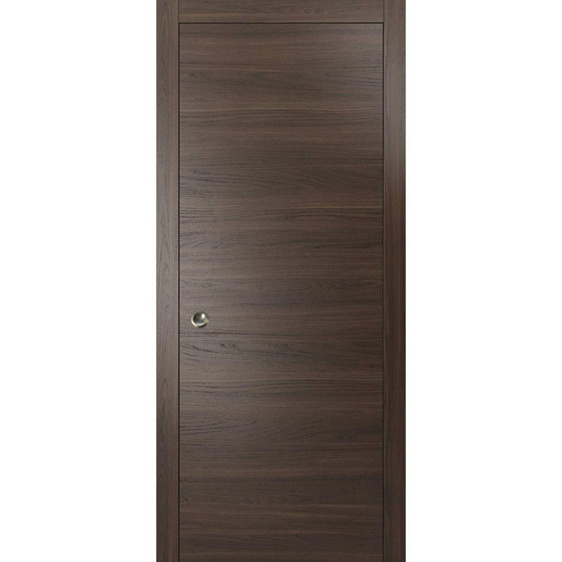 Porte française coulissante avec | Planum 0010 frêne gingembre | Kit de garniture de quincaillerie de rail | Portes robustes intérieures en bois massif pour chambre à coucher
