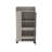 Bar Cart With Glass Door, 2-Side Shelves And Casters, Light Gray