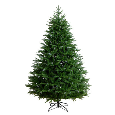 7Ft. Pre-Lit Artificial Luxembourg Pine Christmas Tree With 340 Multicolored Traditional Bulb LED Lights