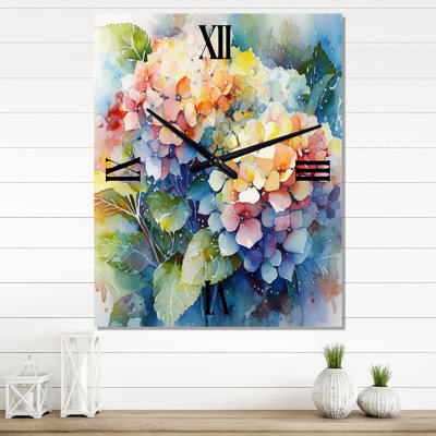 Jaleya - Floral Hydrangea Modern Wall Clock