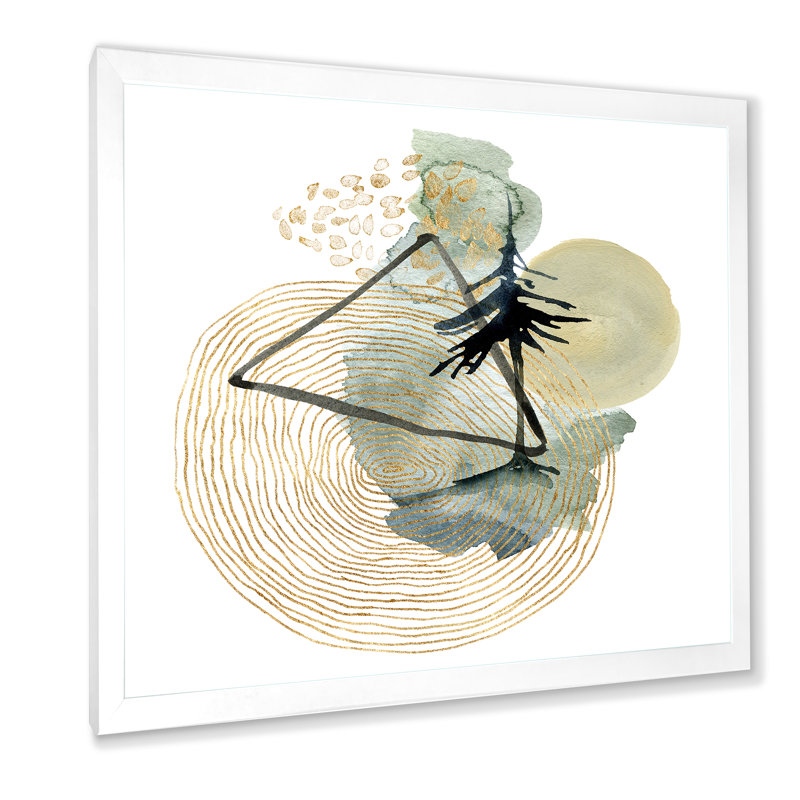 Paysage abstrait de montagnes lune et arbre - Décoration murale abstraite en toile, H 36 po x l 36 po x 1,5 po