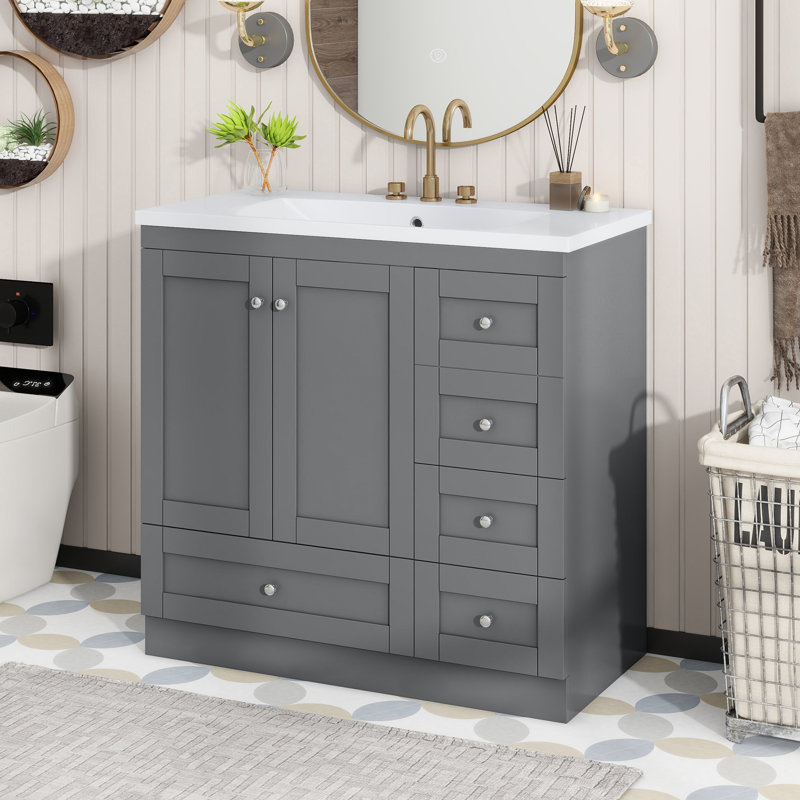 Ensemble de meuble-lavabo simple 36 po Meranda, Gris