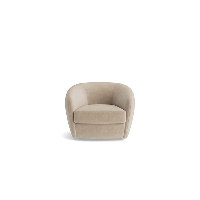 Elaine Swivel Chair, Velvet - Beige