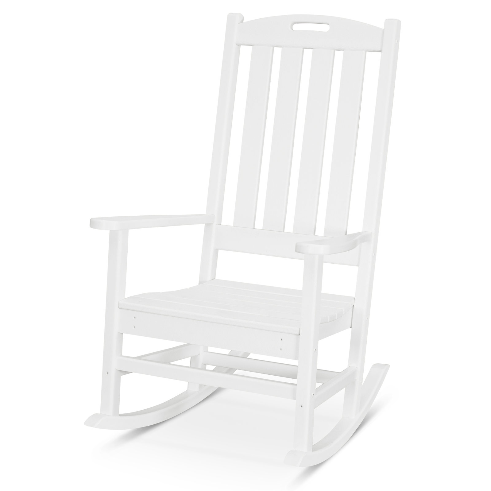 POLYWOOD Nautical Porch Rocking Chair, White