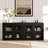 Mid Century Modern Sideboard Buffet Cabinet with 4 Doors, Wood Coffee Bar Media Console for Living Room-511006783
