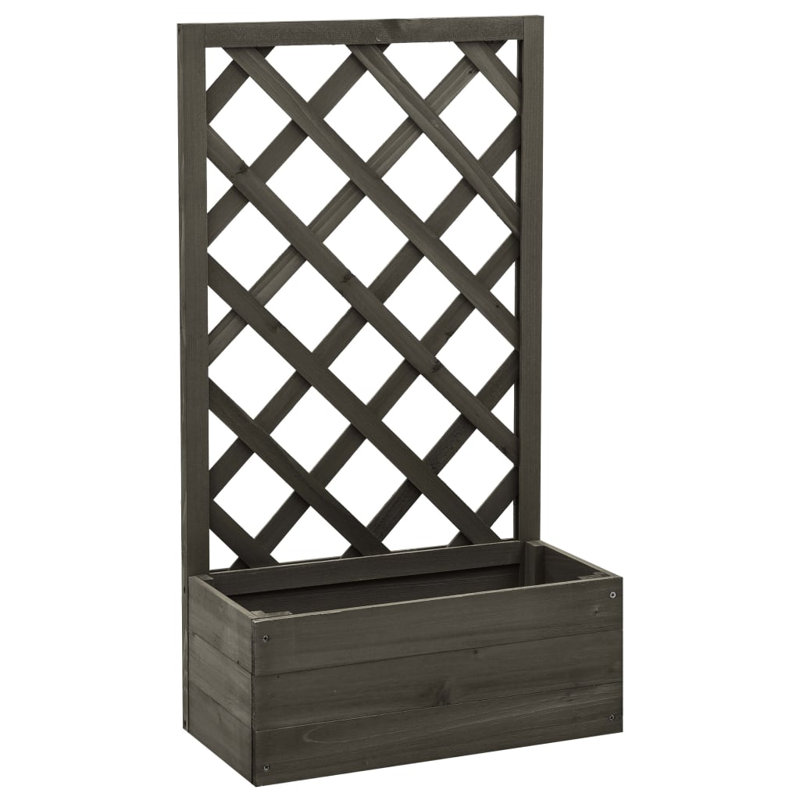 Jardinière en bois de sapin massif, Gris