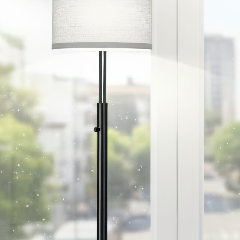 Dimmable Three-Bulb Curved Floor Lamp With Modern, Tall Tree-Shaped Design. Gray Linen Lampshade + Sturdy Base. Includes Three 1000-Lumen LED Bulbs. Suitable For Living Rooms, Bedrooms, And Offices.