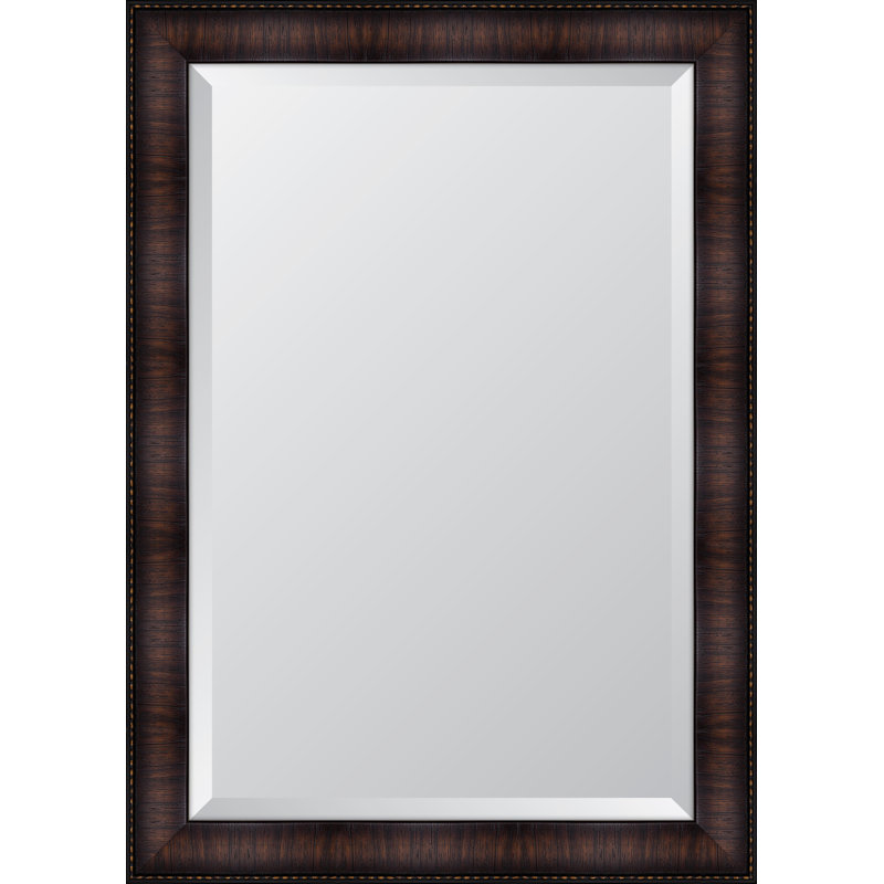 Miroir mural à cadre en résine, Noyer, H 42 po x l 30 po