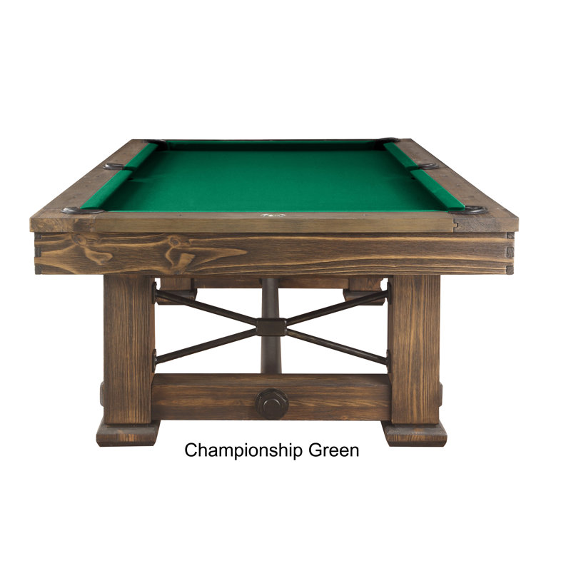 Rio Grande Slate Pool Table with Professional Installation Included, 8' 5", Wine, Weathered Bark