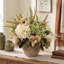 Fall Arrangement with Hydrangeas and Roses in Rope Pot