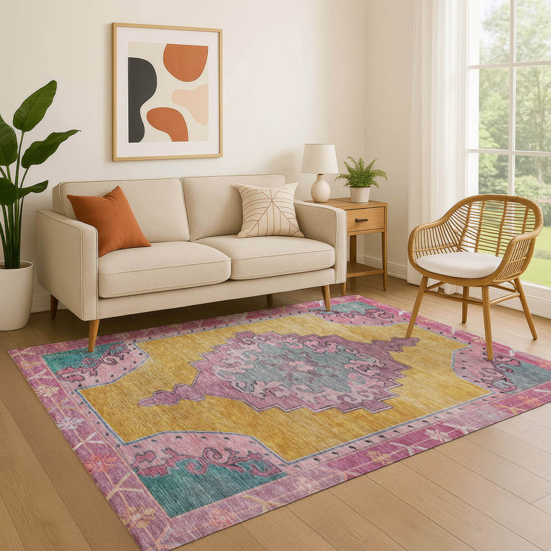 Premium Machine Washable Lubbers AMF1731 Global Rug, Rectangle 10' x 14'