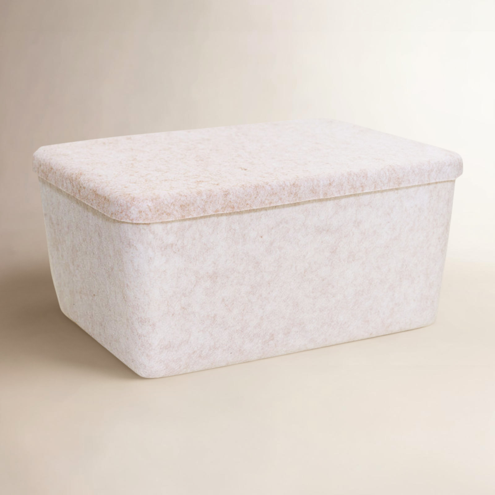Sculpted Felt Wool Storage Bin, Beige