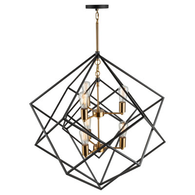 Lustre géométrique 6 lumières façon bougie Artistry
