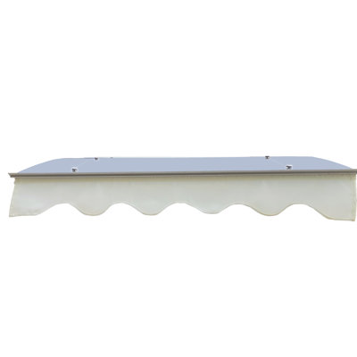 Door Window Awning Canopy 47"X34", Polycarbonate Panel & Aluminum, Heat Ability, 3 Mounting, Valance Included, Garden Outdoor Modern Style Awning, Sheet, Aluminum Alloy Brackets, Blocking