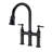 Brass Bridge Kitchen Faucet In Matte Black - 360-Degree Rotating Nozzle For Enlarged Cleaning Area Tap Dual Handle Accurate Water Flow And Temperature Control-1729656391