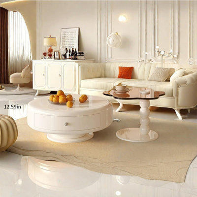 Light luxury cream style coffee table