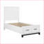 Lit plateforme simple en bois avec tiroirs de rangement, 2 tons blanc Finition gris métallique - Aucun sommier requis pour la chambre à coucher