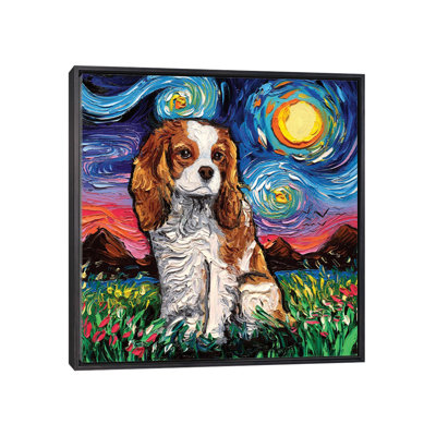 " Cavalier King Charles Spaniel Night II " Oil Painting