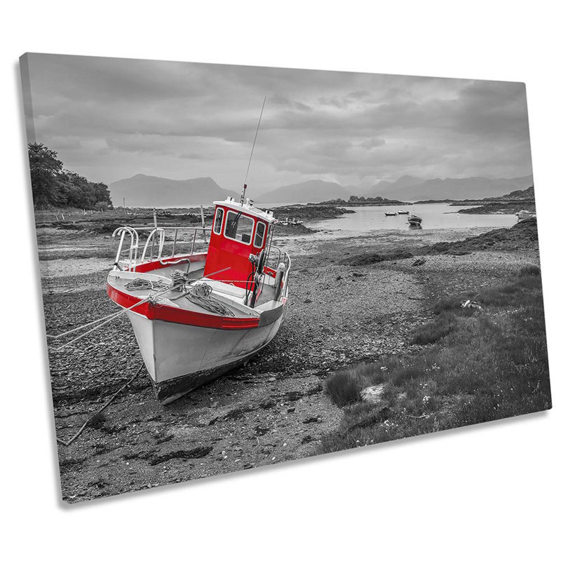Boat Beach Coast - Wrapped Canvas Print, 61cm H x 91.4cm W