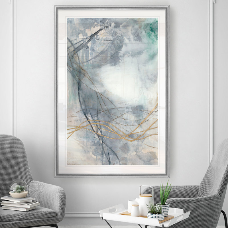 Ondulation ondulée II - reproduction d'art sur toile, H 30,5 po x l 42,5 po x P 1,5 po, Cadre argenté