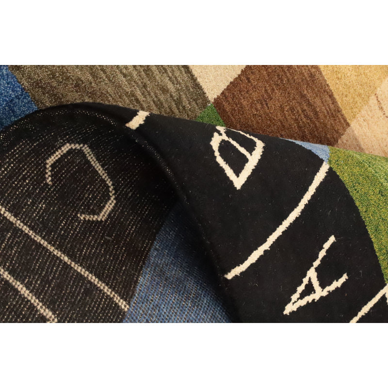 Tapis Alphabet Palette Gabbeh 6x8 Grids Vibrant to Transform Space