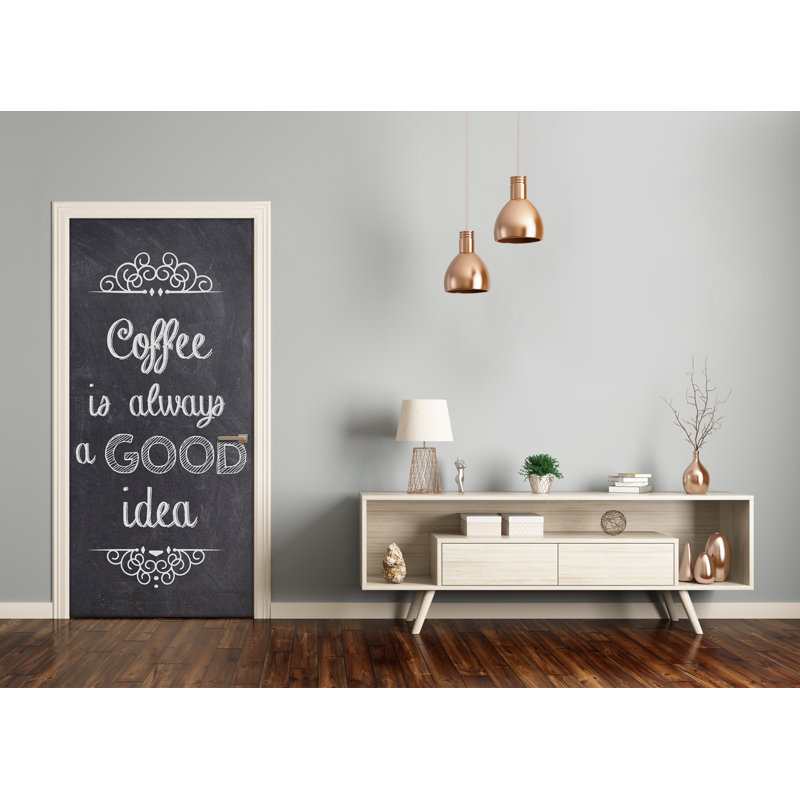 Coffee Collage Door Decal, 80.7" H x 33.4" W