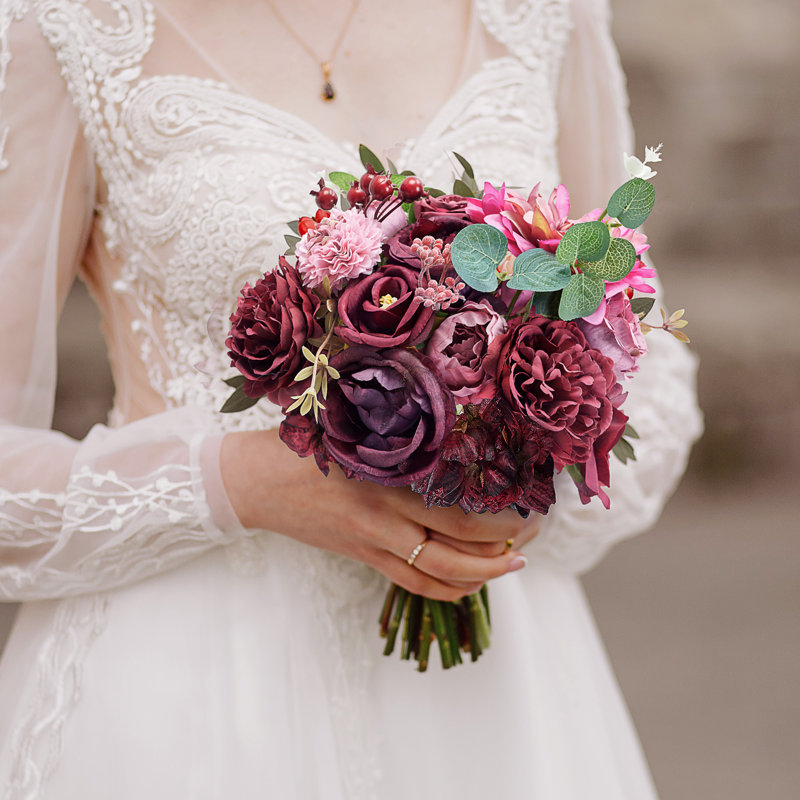 Boîte combinée de fleurs artificielles pour bricolage mariage bouquet de douche