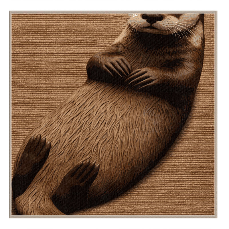  Tapis lavable en forme de loutre lavable, Carré 3 pi