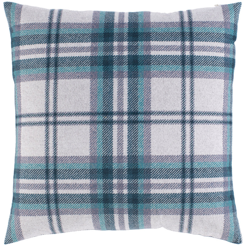 Benji Plaid Throw Pillow, Down, 20" x 20"