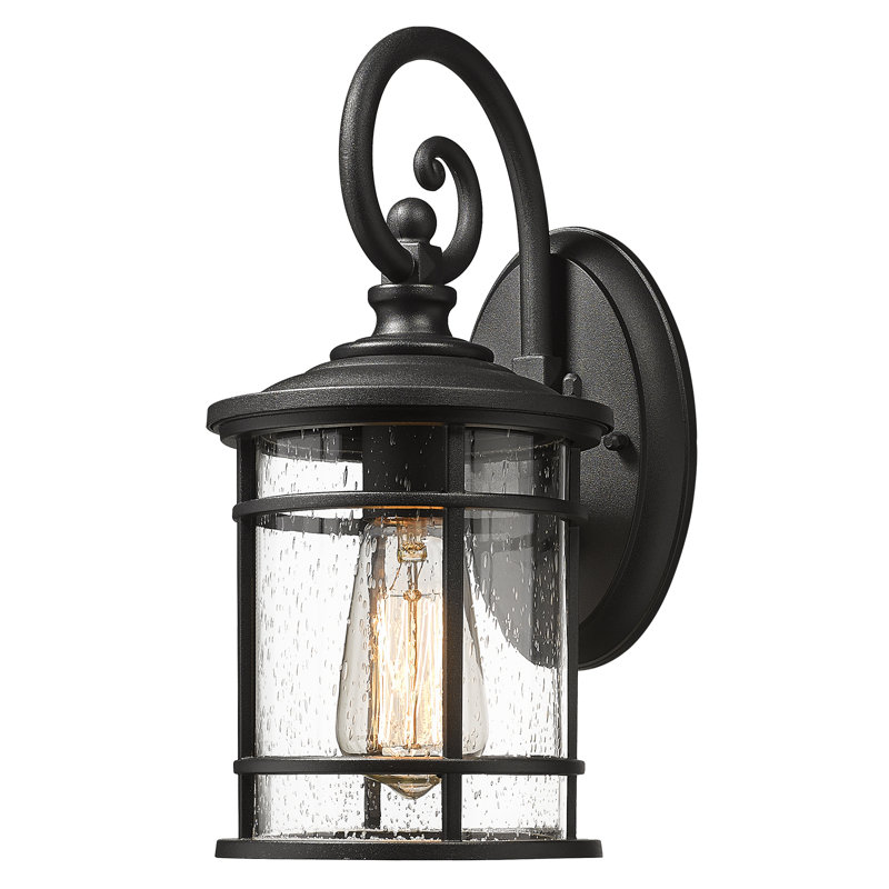 Lanterne murale d'extérieur à 1 ampoule noire H 12,4 po Abdoulie