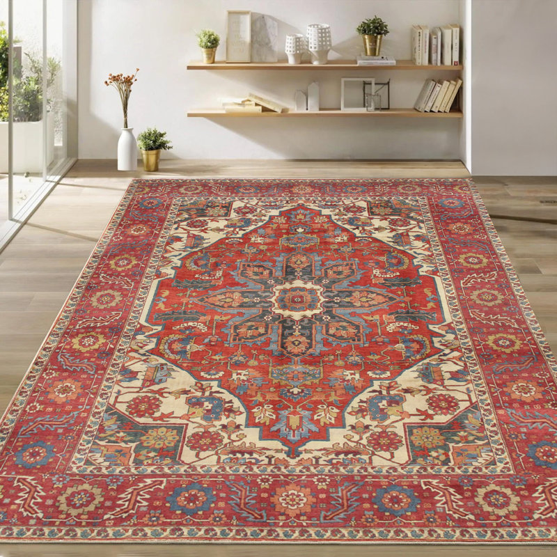 Serapi Hand-Knotted Rust Lamb's Wool Area Rug, Rectangle 9'2" x 11'10"
