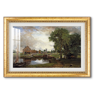 Écluse et moulin de Dedham, vers 1820 - John Constable - Estampe encadrée sur mesure