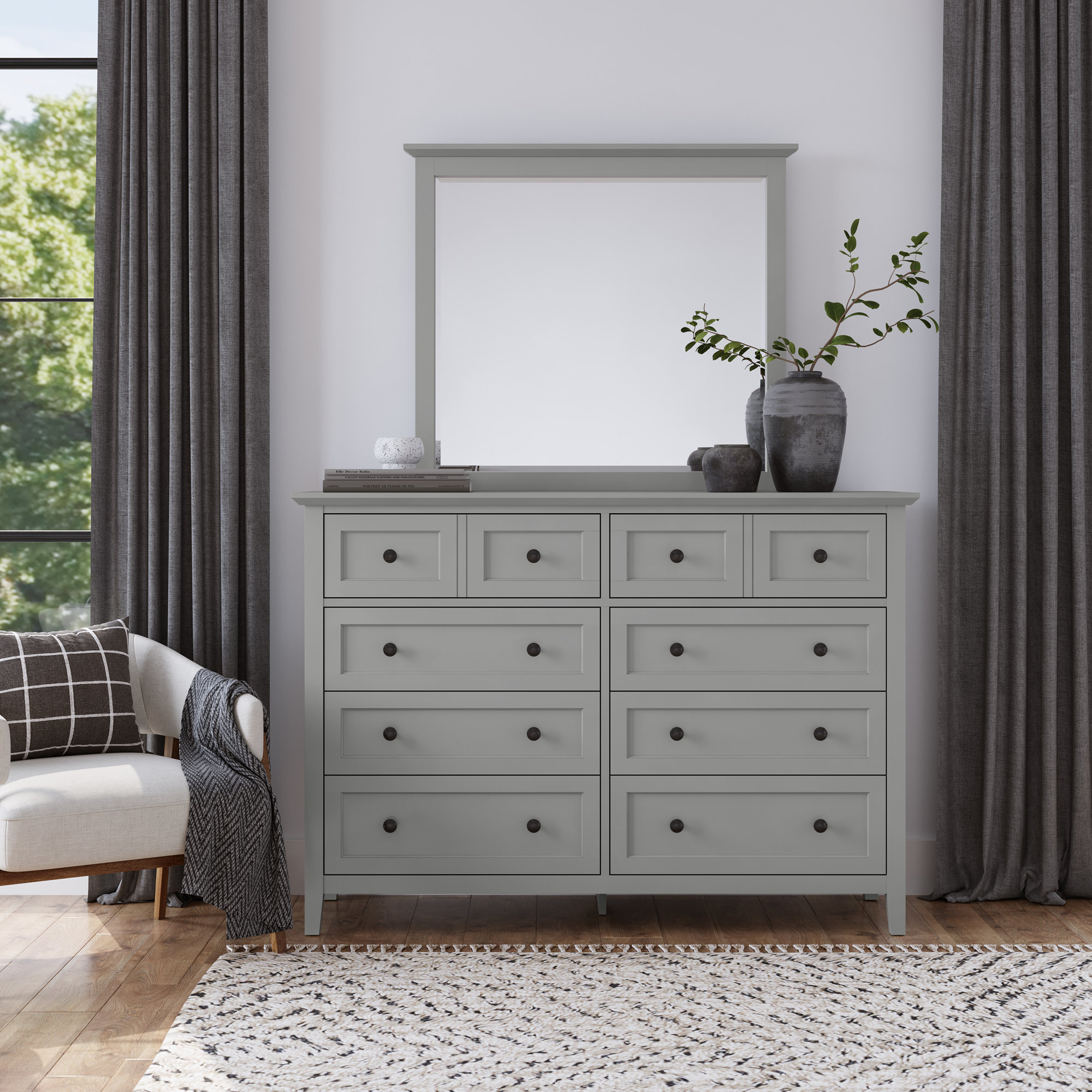 Renee 8 - Drawer Dresser, Gray