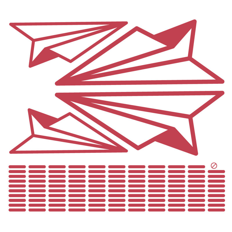 Adhésif décoratif papier avion, Rouge Dahlia, H 30 po x l 33 po x P 0,01 po