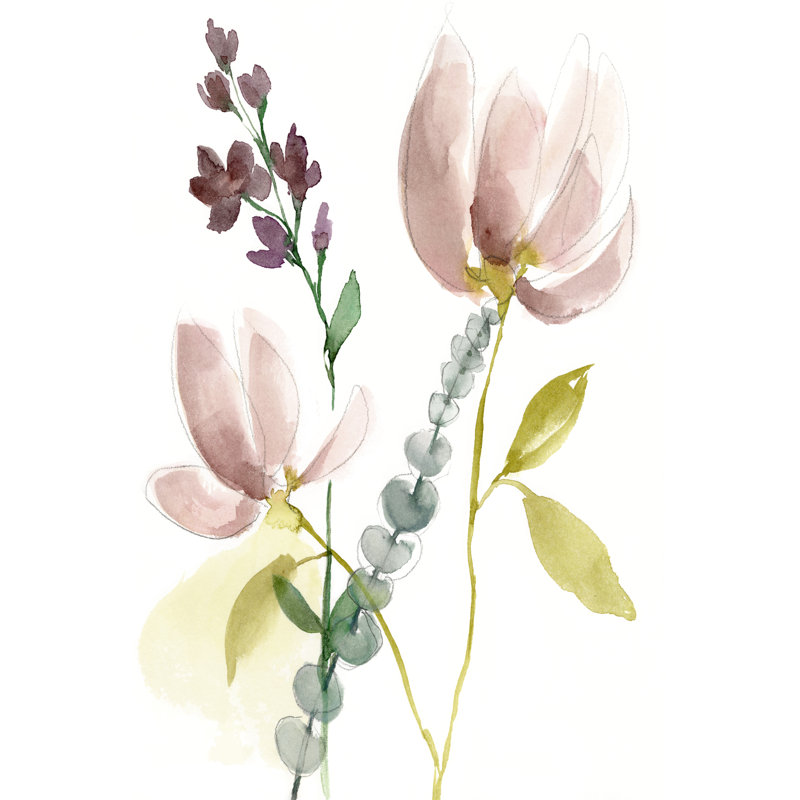 Composition de fleurs pastel I, H 48 po x l 32 po x P 1 po