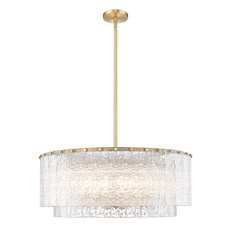 Luminaire suspendu 12 lumières Bukov, Or brossé