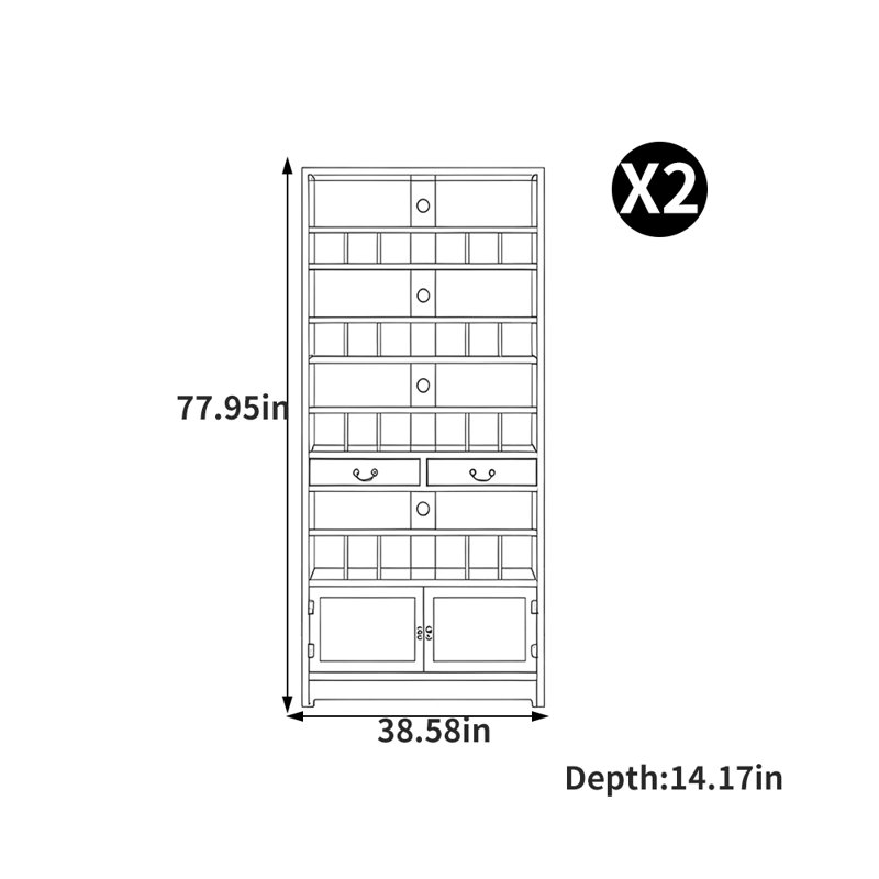 Chinese style solid wood simple bookcase