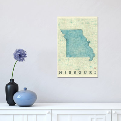 Missouri Map 1 Piece Wrapped Canvas Wall Art