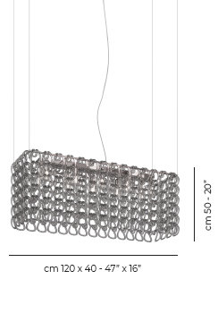 Giogali 10 - Light Pendant, 99" H x 47" W x 16" D, Crystal Smoky, Glossy Chrome