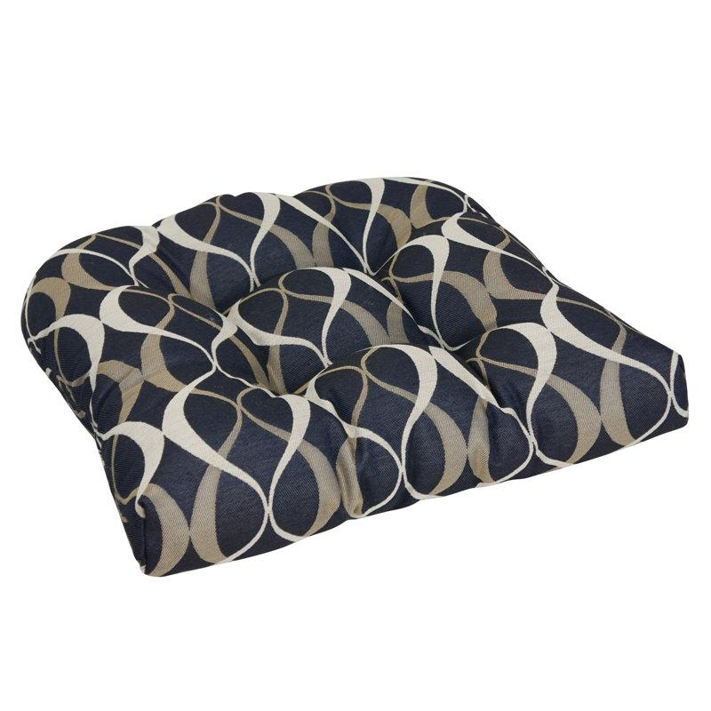 Outdoor 5'' Seat Cushion, Navy/Beige