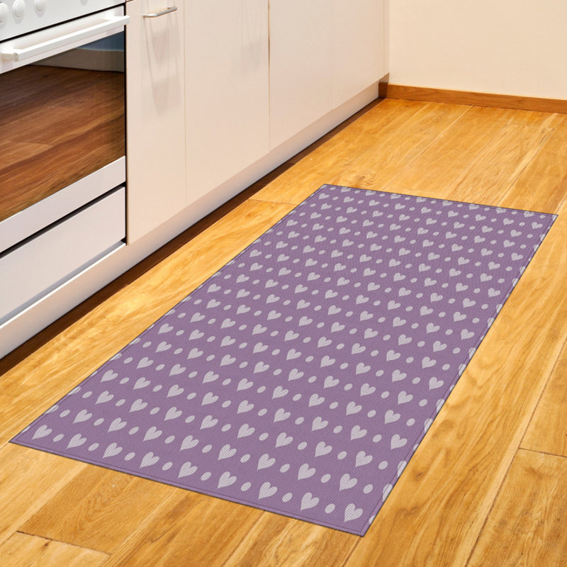 Purple High Density Long Fiber Poly Threads Decorative Area Rug Carpet, Rectangle 2'7" x 5'