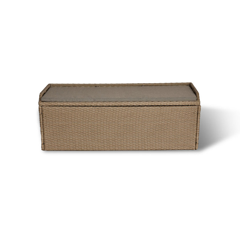 Bay Isle Home Alyene 140cm W 130L Wicker Storage Bench, Natural Brown/Brown