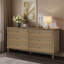 Commode double 6 tiroirs en bois pour chambre à coucher-134116611