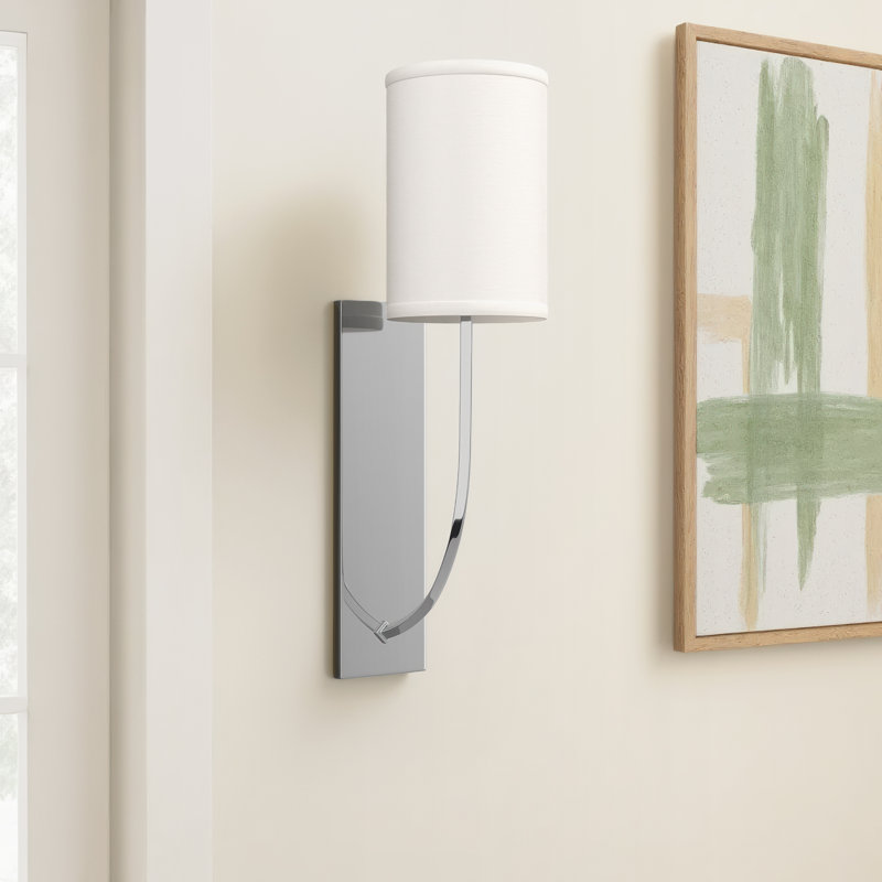Ansted Armed Sconce, Polished Nickel