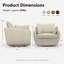 Fauteuil pivotant moderne de 40 po avec 3 coussins décoratifs, fauteuil surdimensionné et confortable-1265664584